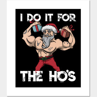 Workout Lifting Lifter Santa Claus Gym Christmas Fitness Posters and Art